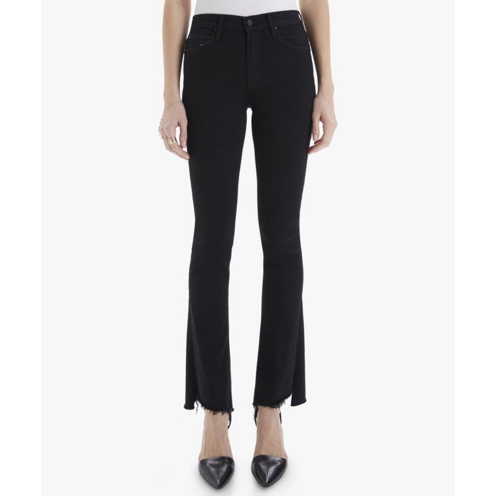 Mother The Runaway Step Fray Jeans Not Guilty Black Size 29